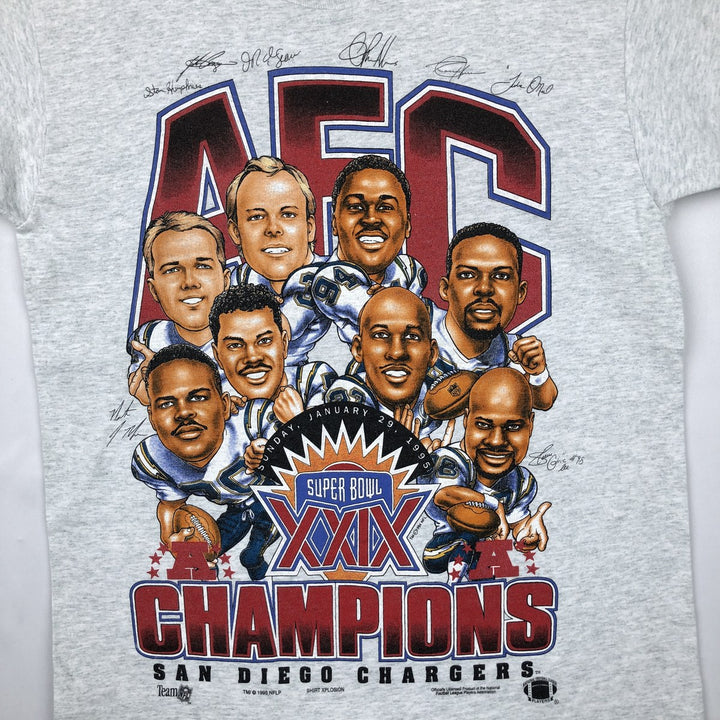 90'S Fruit of the Loom NFL San Diego Chargers Sports Print T-Shirt, Made in USA, Men's Size M (approx.), Vintage cotton white type Vintage Second Hand