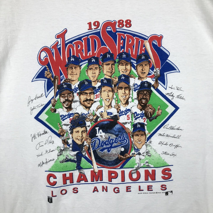 90'S Fruit of the Loom MLB Los Angeles Dodgers Sports Print T-Shirt, Made in USA, Men's XL equivalent, Vintage cotton white type Vintage Second Hand