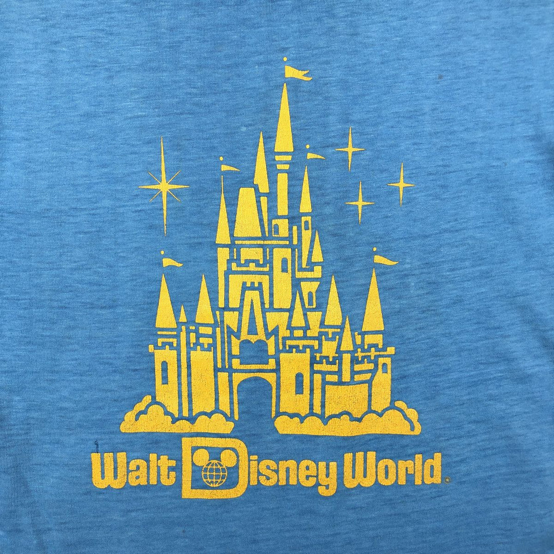 80s-90'S Walt Disney World Advertising T-Shirt, Made in USA, Men's Size M (Equivalent), Vintage cotton Blue type light blue Vintage Second Hand