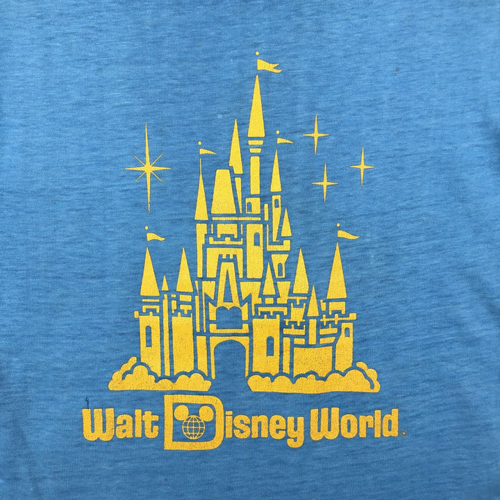 80s-90'S Walt Disney World Advertising T-Shirt, Made in USA, Men's Size M (Equivalent), Vintage cotton Blue type light blue Vintage Second Hand