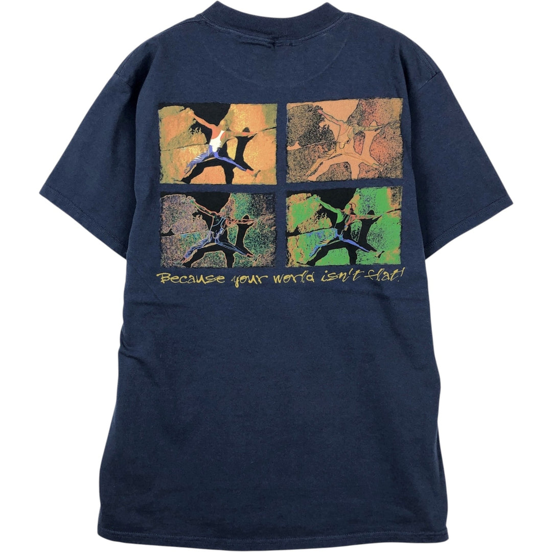 Vintage 90'S TULTEX printed T-shirt, size L for men cotton navy blue type Vintage Second Hand