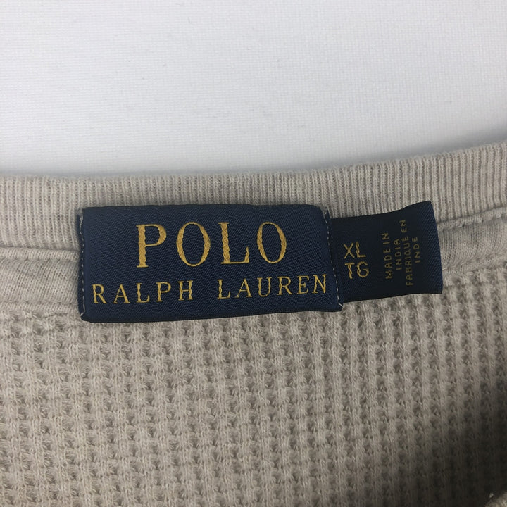 Ralph Lauren POLO RALPH LAUREN Thermal Long T-shirt Waffle Men's XL cotton Beige type Vintage Second Hand