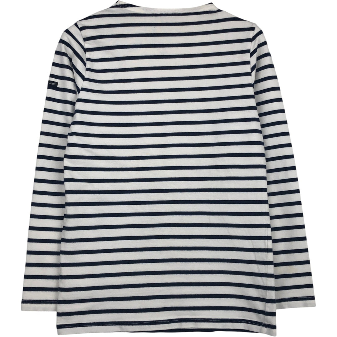 SAINT JAMES Striped Pattern Long Sleeve T-Shirt, Made in France, Men's Size Medium cotton white type Vintage Second Hand