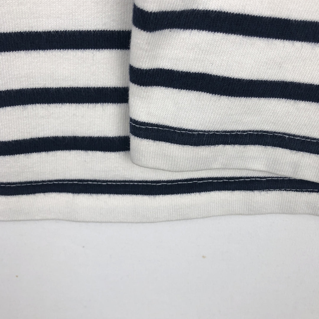 SAINT JAMES Striped Pattern Long Sleeve T-Shirt, Made in France, Men's Size Medium cotton white type Vintage Second Hand