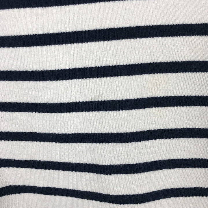 SAINT JAMES Striped Pattern Long Sleeve T-Shirt, Made in France, Men's Size Medium cotton white type Vintage Second Hand