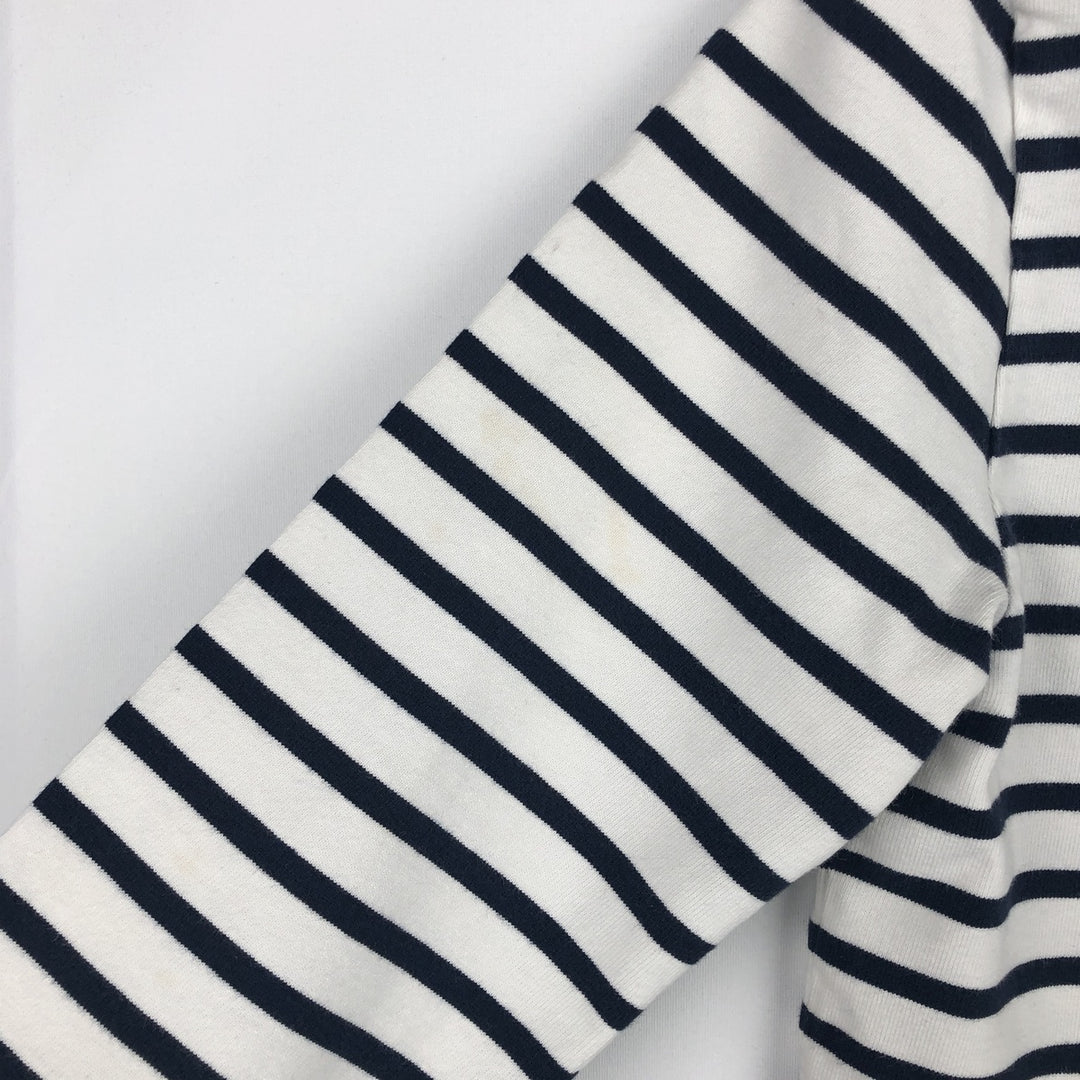 SAINT JAMES Striped Pattern Long Sleeve T-Shirt, Made in France, Men's Size Medium cotton white type Vintage Second Hand