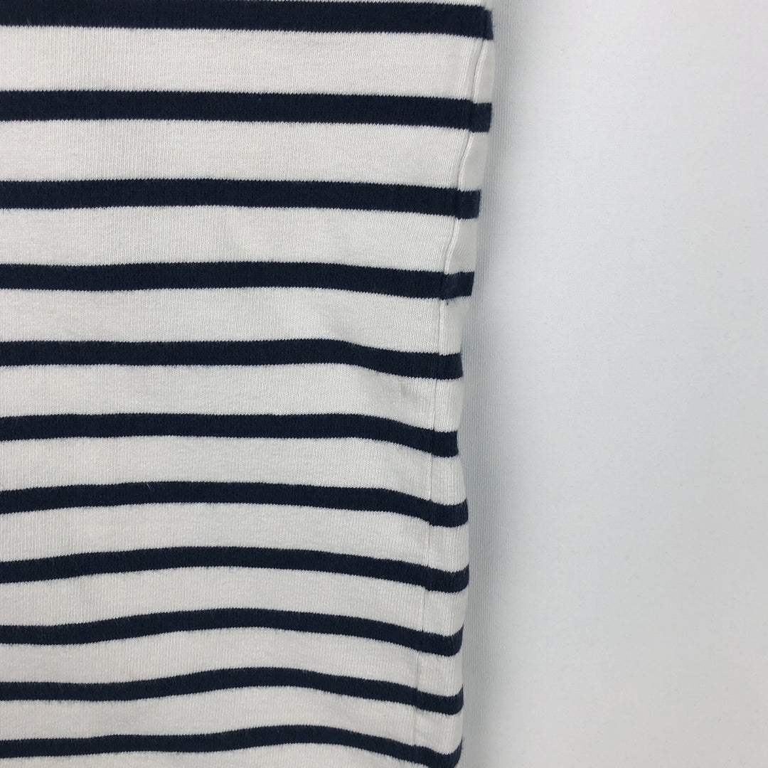 SAINT JAMES Striped Pattern Long Sleeve T-Shirt, Made in France, Men's Size Medium cotton white type Vintage Second Hand