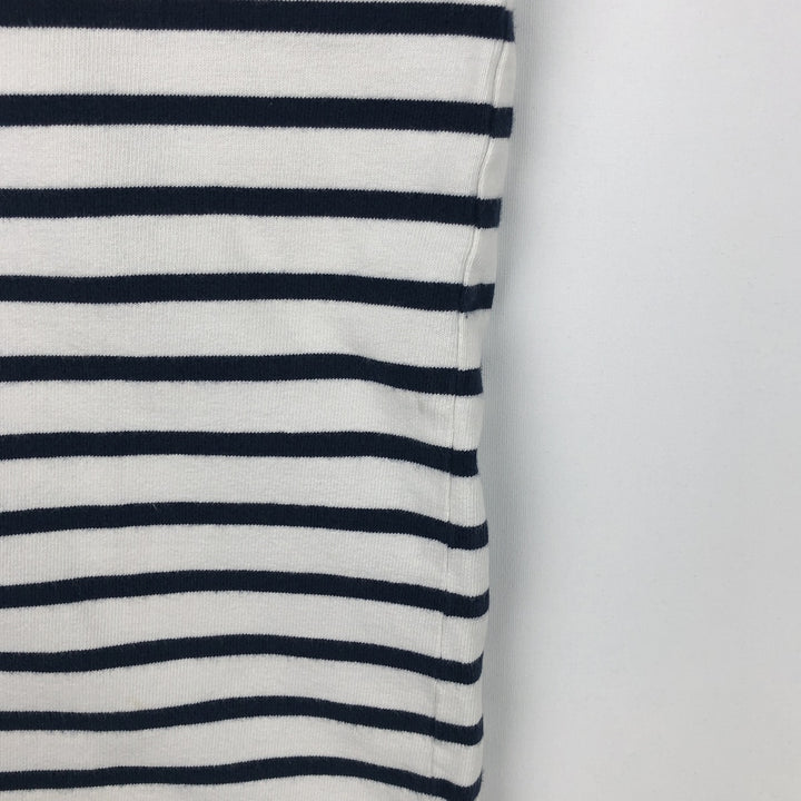 SAINT JAMES Striped Pattern Long Sleeve T-Shirt, Made in France, Men's Size Medium cotton white type Vintage Second Hand