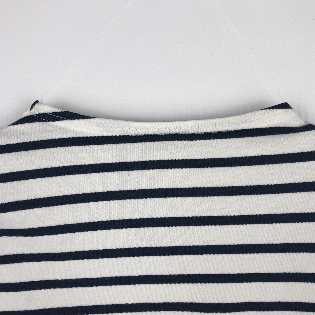 SAINT JAMES Striped Pattern Long Sleeve T-Shirt, Made in France, Men's Size Medium cotton white type Vintage Second Hand