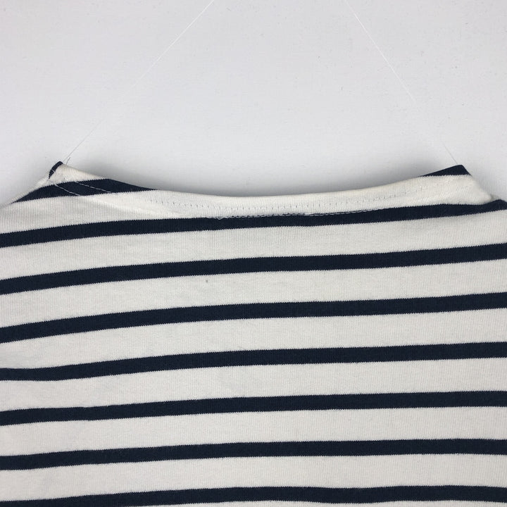 SAINT JAMES Striped Pattern Long Sleeve T-Shirt, Made in France, Men's Size Medium cotton white type Vintage Second Hand