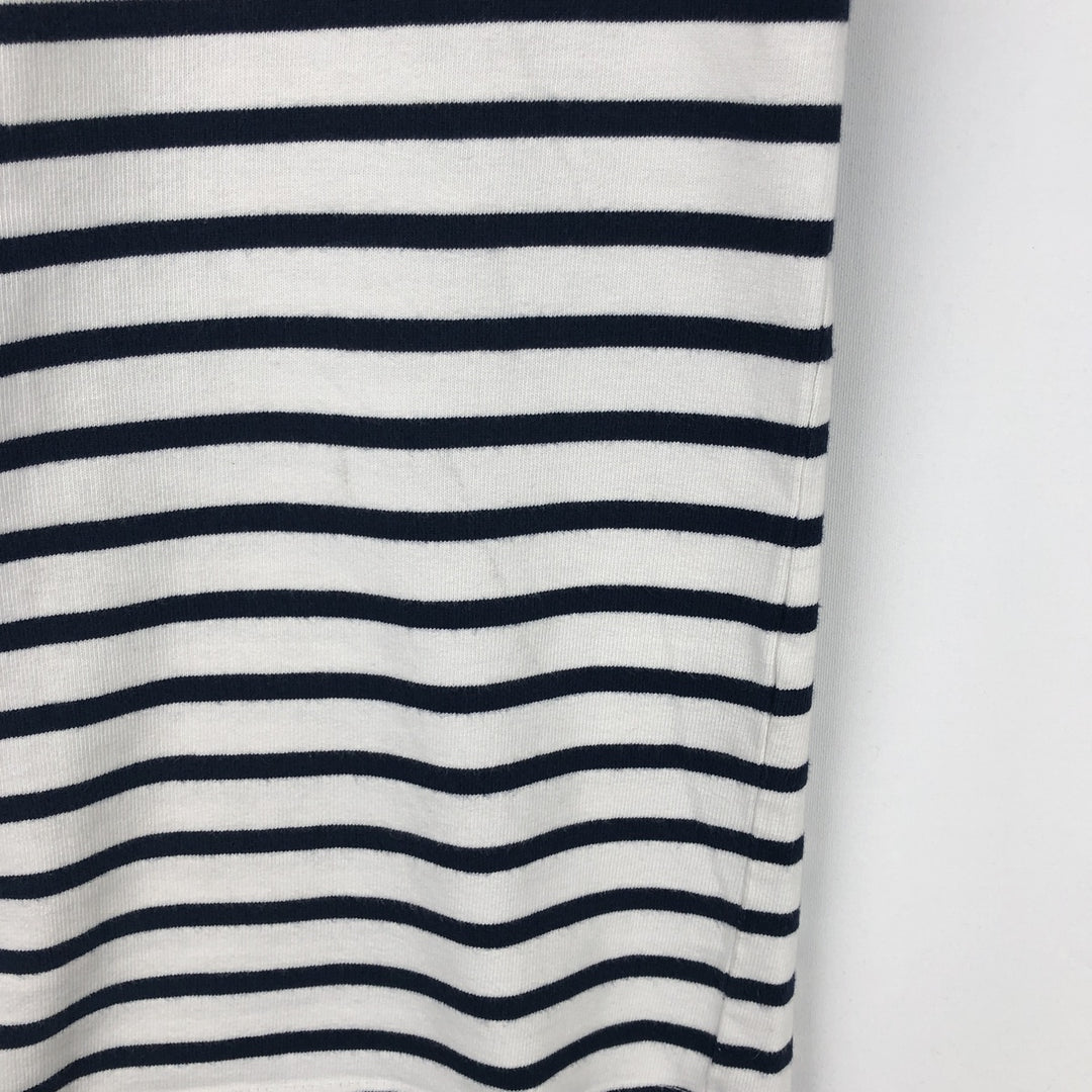 SAINT JAMES Striped Pattern Long Sleeve T-Shirt, Made in France, Men's Size Medium cotton white type Vintage Second Hand
