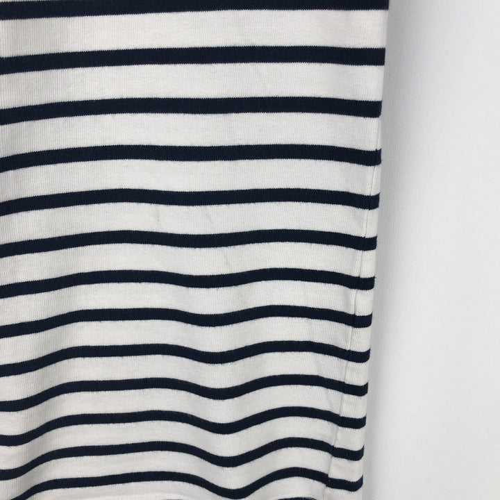 SAINT JAMES Striped Pattern Long Sleeve T-Shirt, Made in France, Men's Size Medium cotton white type Vintage Second Hand