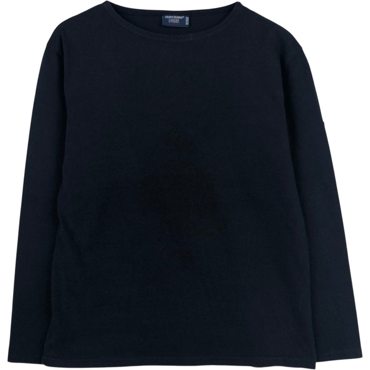 Saint James L'ATELIER boat neck long-sleeved T-shirt, made in France, men's size S equivalent. cotton navy blue type Vintage Second Hand