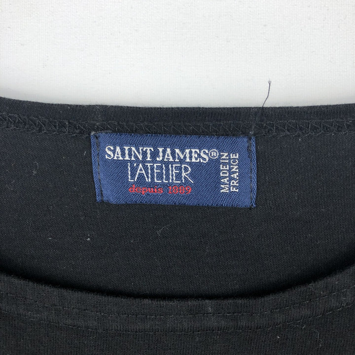 Saint James L'ATELIER Long-Sleeve T-Shirt, Made in France, Men's Size L (approx.) unclear black type Vintage Second Hand