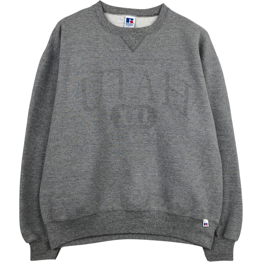 90'S Russell College Sweatshirt, Made in USA, Men's L, Vintage polyester gray type Vintage Second Hand
