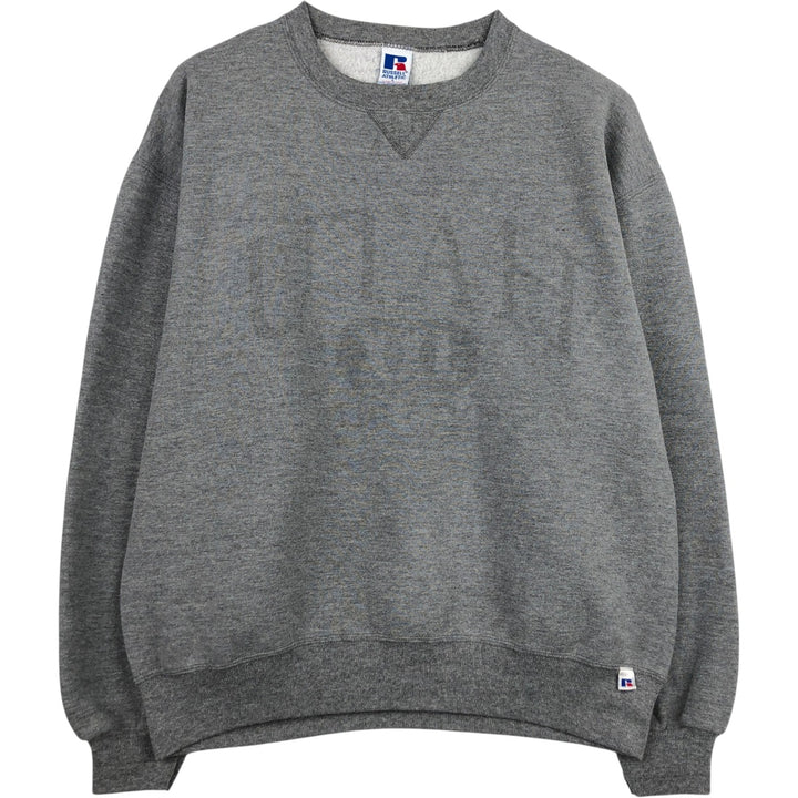 90'S Russell College Sweatshirt, Made in USA, Men's L, Vintage polyester gray type Vintage Second Hand