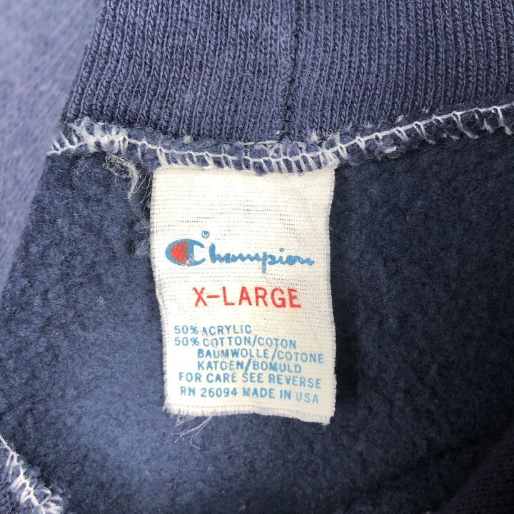 80'S Champion Tricolor Tag Sweatshirt Pullover Hoodie, Made in USA, Men's XL Equivalent, Vintage acrylic navy blue type Vintage Second Hand