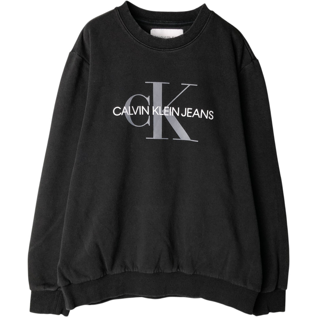 2000'S Calvin Klein JEANS Logo Sweatshirt (Men's Size L) cotton black type Vintage Second Hand