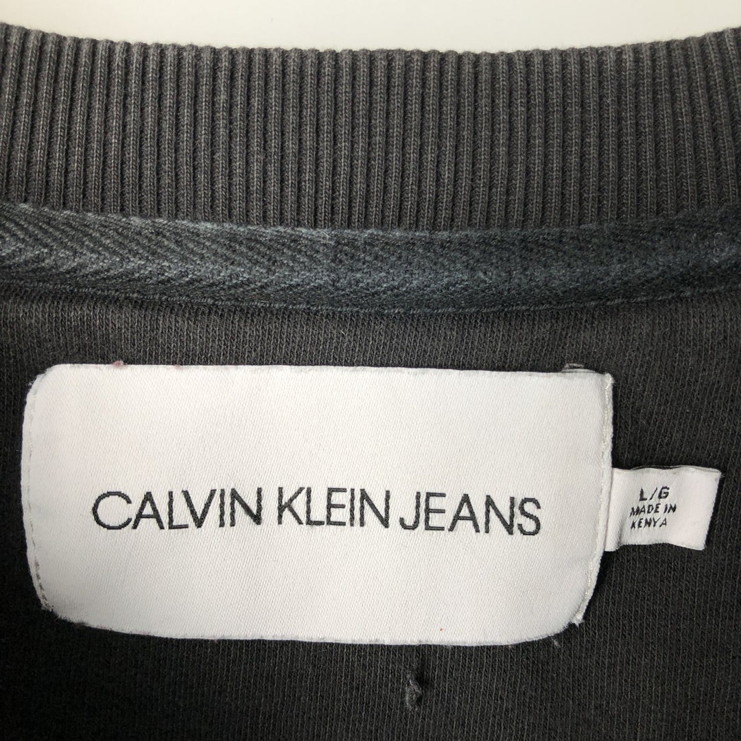2000'S Calvin Klein JEANS Logo Sweatshirt (Men's Size L) cotton black type Vintage Second Hand