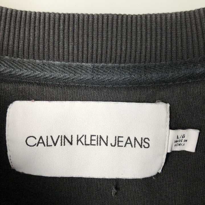 2000'S Calvin Klein JEANS Logo Sweatshirt (Men's Size L) cotton black type Vintage Second Hand