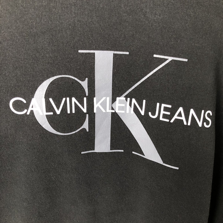 2000'S Calvin Klein JEANS Logo Sweatshirt (Men's Size L) cotton black type Vintage Second Hand