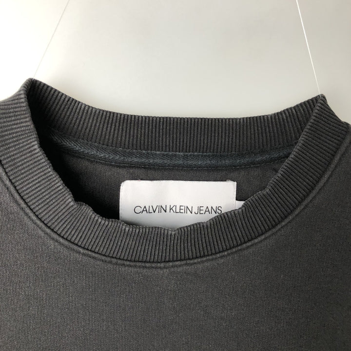 2000'S Calvin Klein JEANS Logo Sweatshirt (Men's Size L) cotton black type Vintage Second Hand