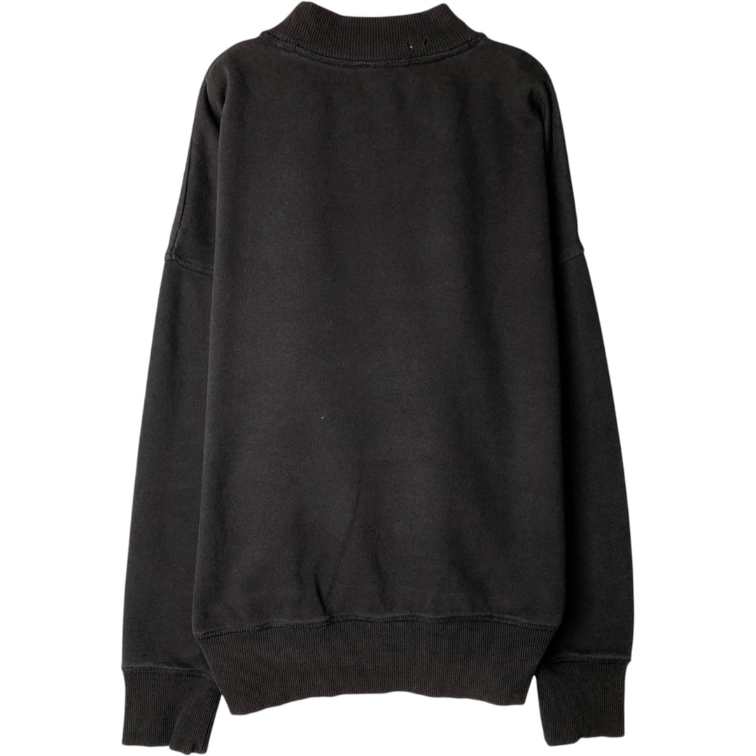 2000'S Calvin Klein JEANS mock neck logo sweatshirt, men's size M (approx.) cotton black type Vintage Second Hand
