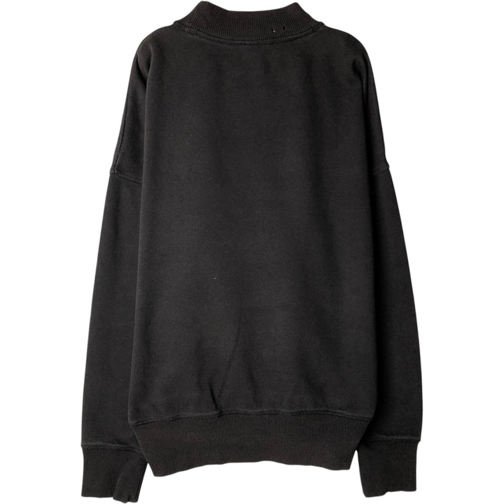 2000'S Calvin Klein JEANS mock neck logo sweatshirt, men's size M (approx.) cotton black type Vintage Second Hand