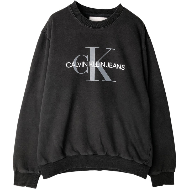 Calvin Klein logo sweatshirt, men's size L (approx.) cotton black type Vintage Second Hand