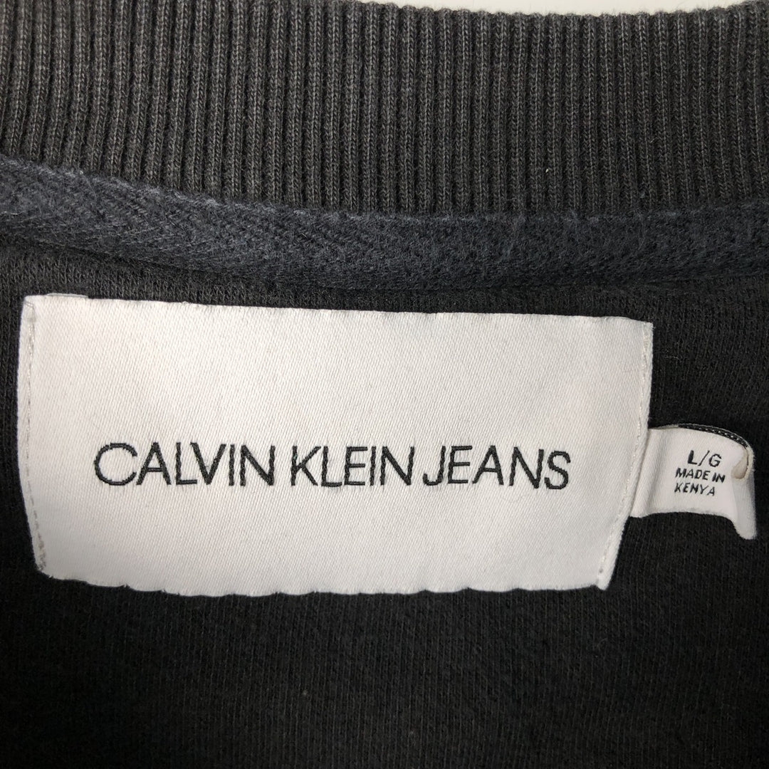 Calvin Klein logo sweatshirt, men's size L (approx.) cotton black type Vintage Second Hand