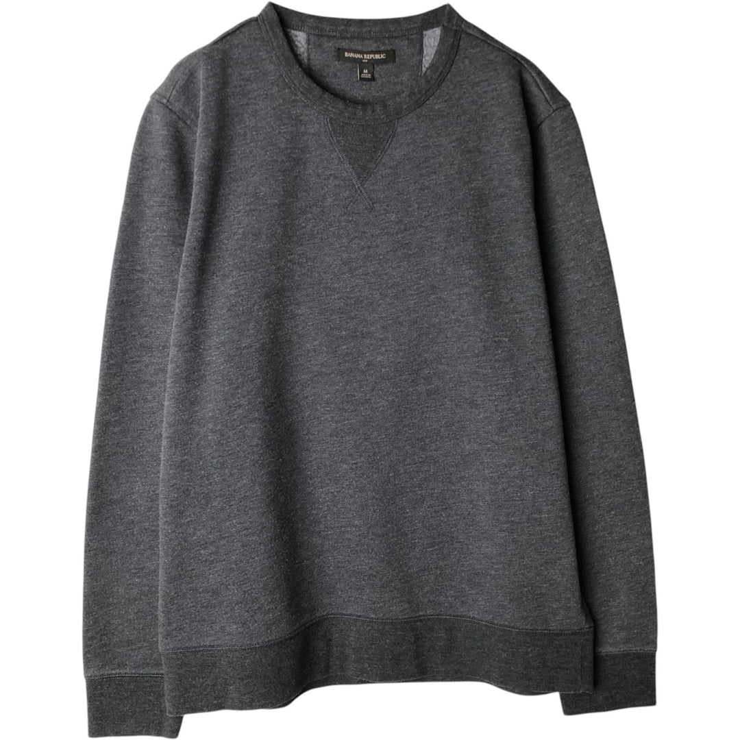 2000'S Banana Republic Plain Blank Sweatshirt (Men's Size M) cotton gray type Vintage Second Hand