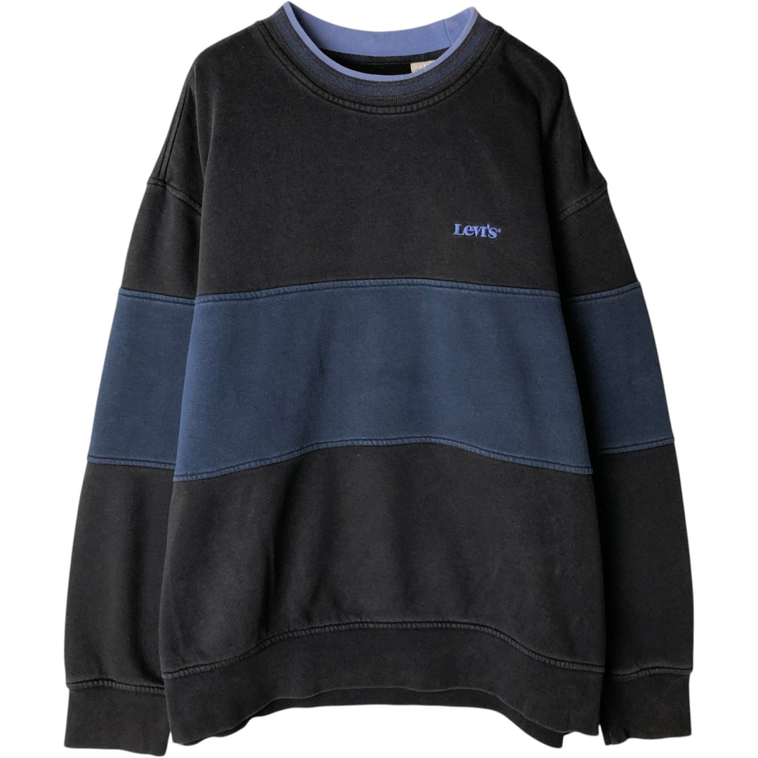 Levi's logo sweatshirt, men's size L cotton black type Vintage Second Hand