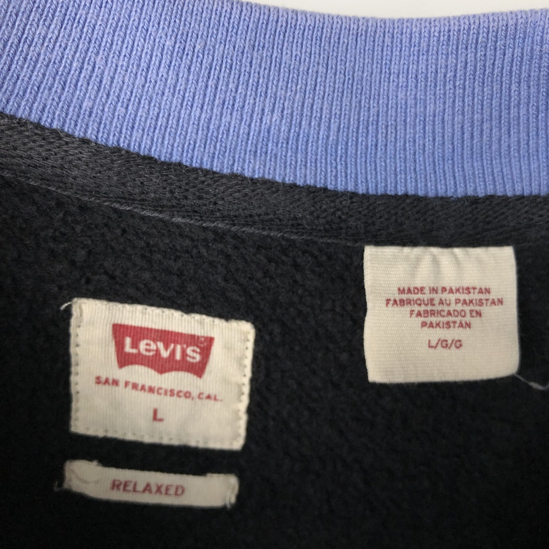 Levi's logo sweatshirt, men's size L cotton black type Vintage Second Hand