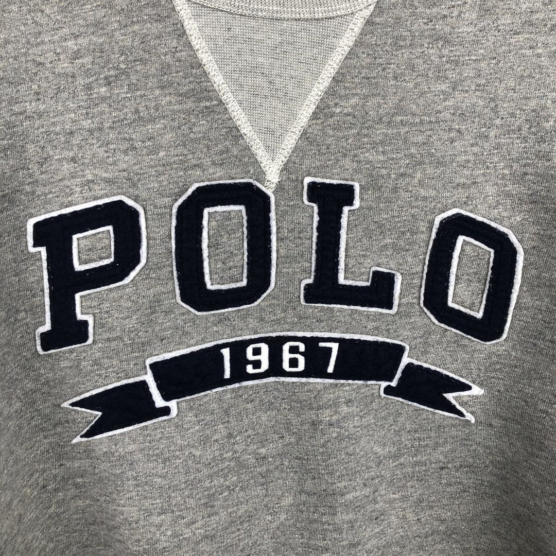 Ralph Lauren POLO RALPH LAUREN logo sweatshirt, men's size L cotton gray type Vintage Second Hand