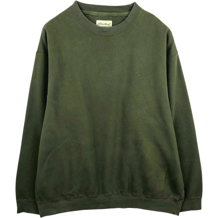 2000'S Eddie Bauer Printed Sweatshirt, Made in USA, Men's Size XL (approx.) cotton Khaki type Vintage Second Hand