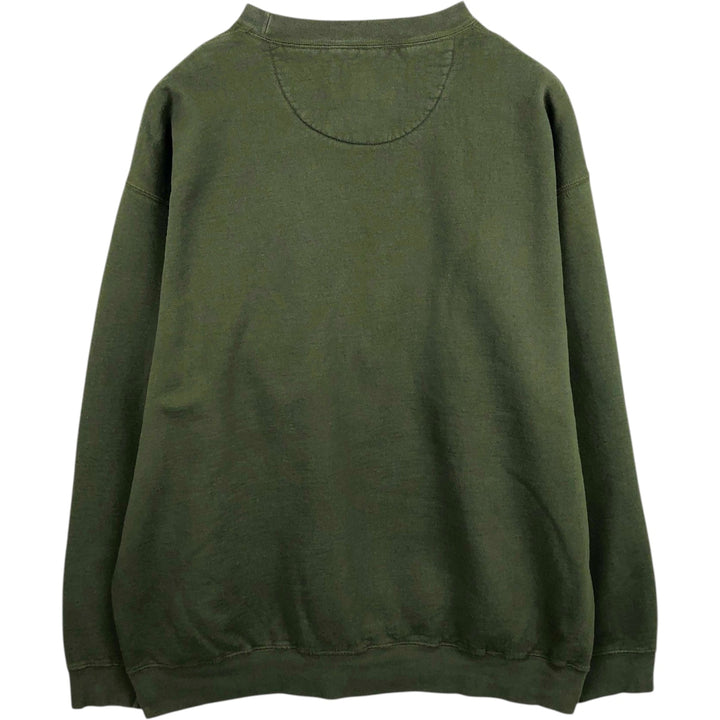 2000'S Eddie Bauer Printed Sweatshirt, Made in USA, Men's Size XL (approx.) cotton Khaki type Vintage Second Hand