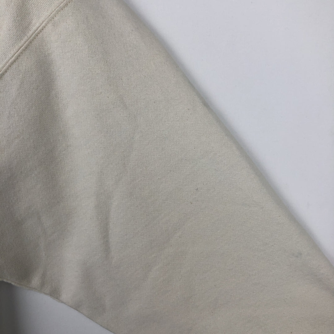 Columbia fish print sweatshirt, men's size XL (approx.) cotton pale white type Vintage Second Hand