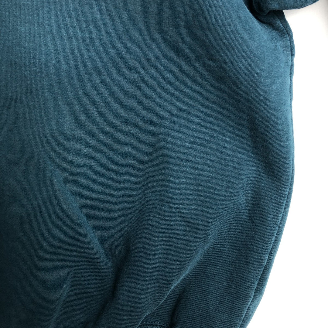 ~2000'S Lands' End collared half-button sweatshirt, made in USA, men's size XL. cotton Green type dark green Vintage Second Hand