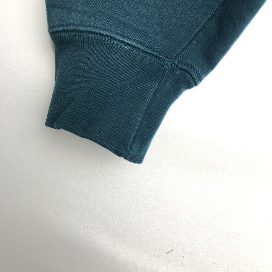 ~2000'S Lands' End collared half-button sweatshirt, made in USA, men's size XL. cotton Green type dark green Vintage Second Hand