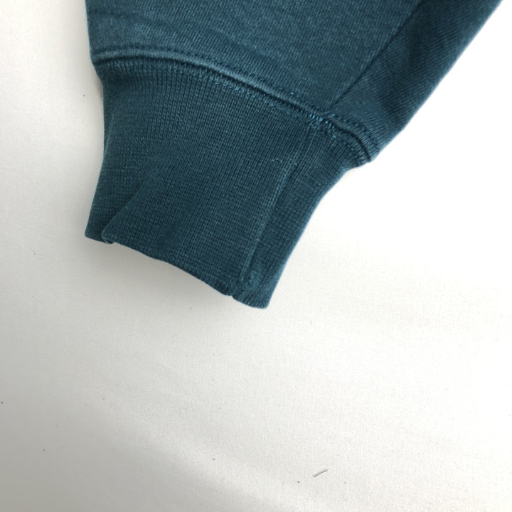 ~2000'S Lands' End collared half-button sweatshirt, made in USA, men's size XL. cotton Green type dark green Vintage Second Hand