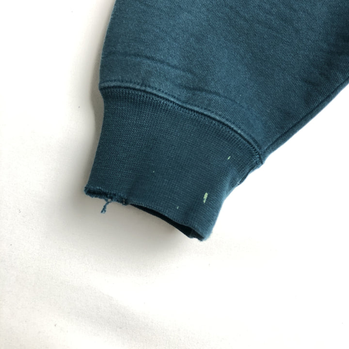 ~2000'S Lands' End collared half-button sweatshirt, made in USA, men's size XL. cotton Green type dark green Vintage Second Hand