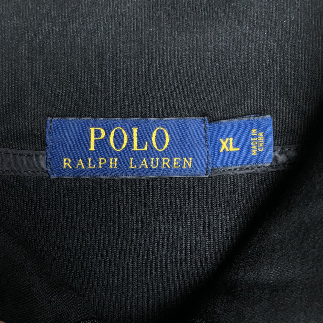 Ralph Lauren POLO RALPH LAUREN Half-Snap Sweatshirt, Men's Size XL (approx.) cotton black type Vintage Second Hand