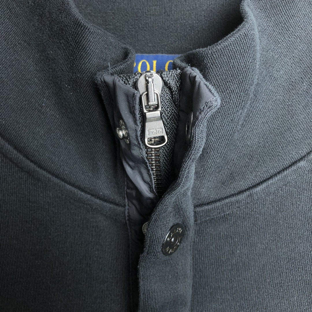 Ralph Lauren POLO RALPH LAUREN Half-Snap Sweatshirt, Men's Size XL (approx.) cotton black type Vintage Second Hand