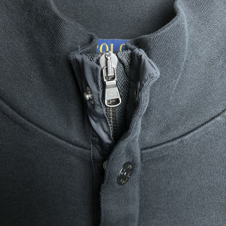 Ralph Lauren POLO RALPH LAUREN Half-Snap Sweatshirt, Men's Size XL (approx.) cotton black type Vintage Second Hand