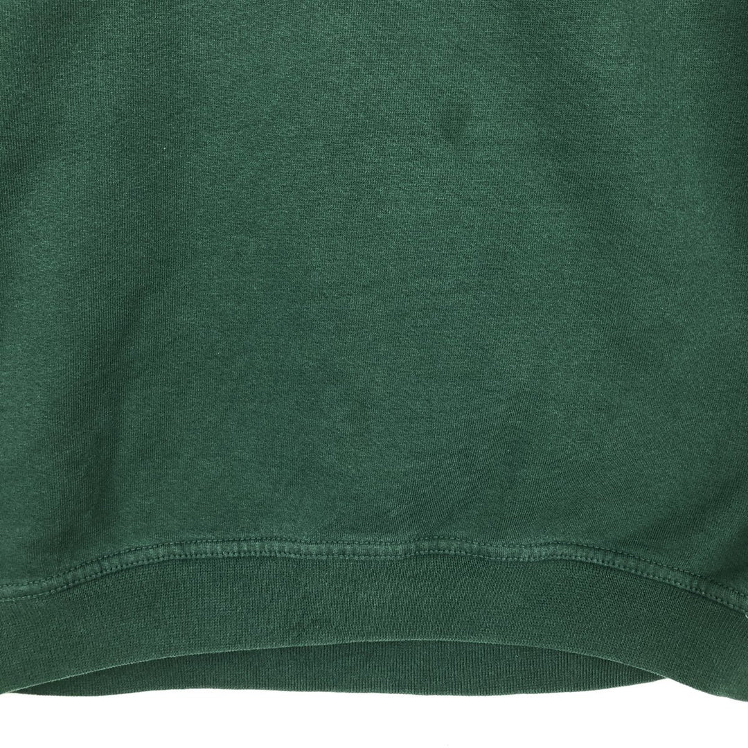 80s-90'S Lands' End collared half-button sweatshirt, made in USA, men's size S (approx.), vintage. cotton green type Vintage Second Hand