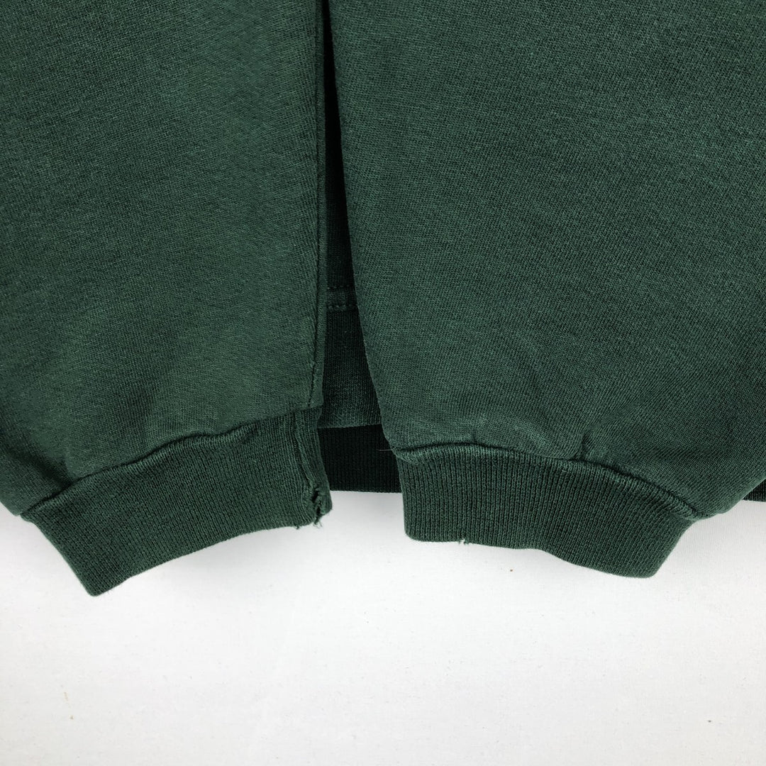 80s-90'S Lands' End collared half-button sweatshirt, made in USA, men's size S (approx.), vintage. cotton green type Vintage Second Hand