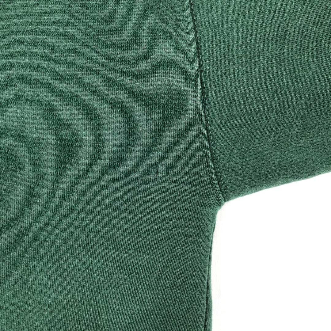 80s-90'S Lands' End collared half-button sweatshirt, made in USA, men's size S (approx.), vintage. cotton green type Vintage Second Hand