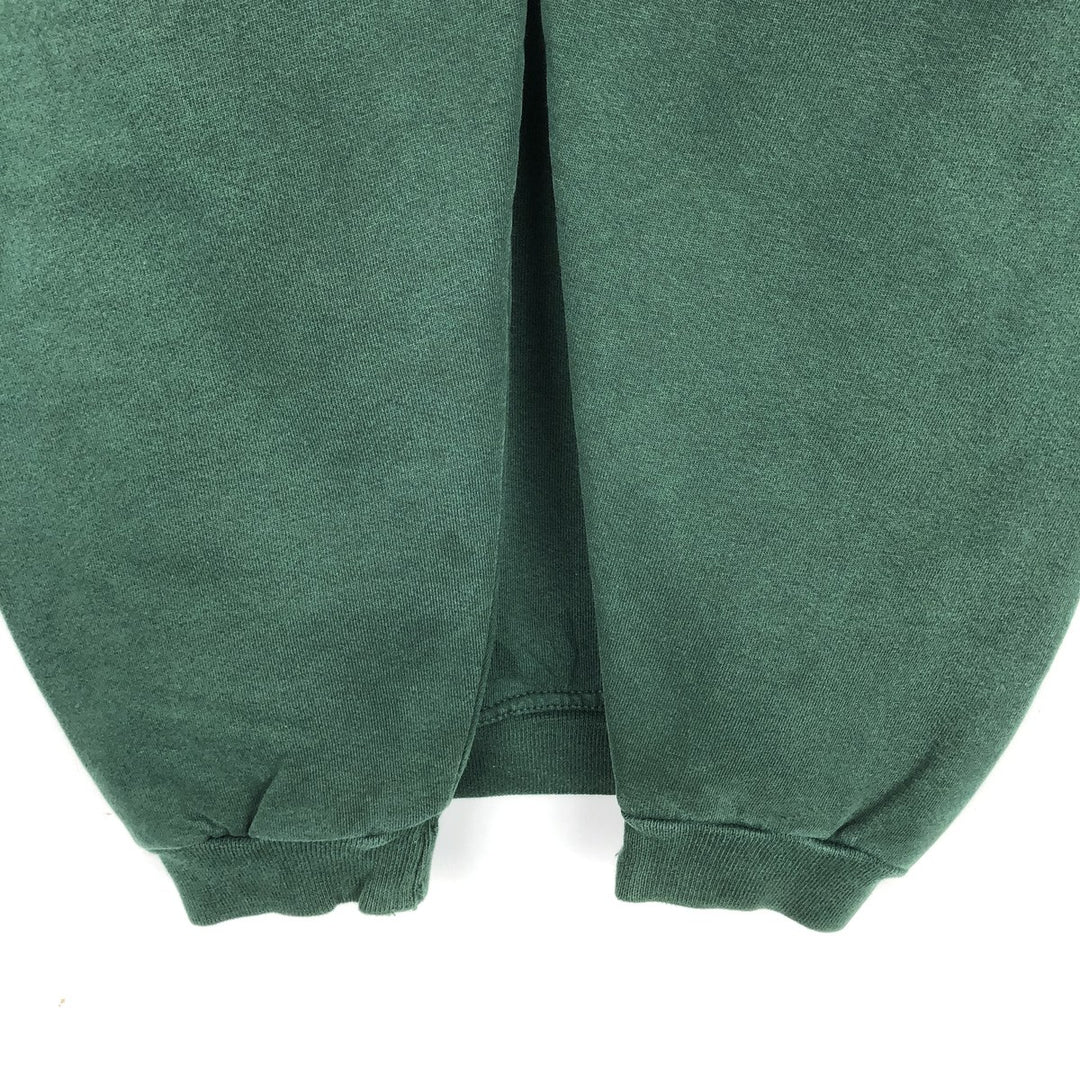 80s-90'S Lands' End collared half-button sweatshirt, made in USA, men's size S (approx.), vintage. cotton green type Vintage Second Hand
