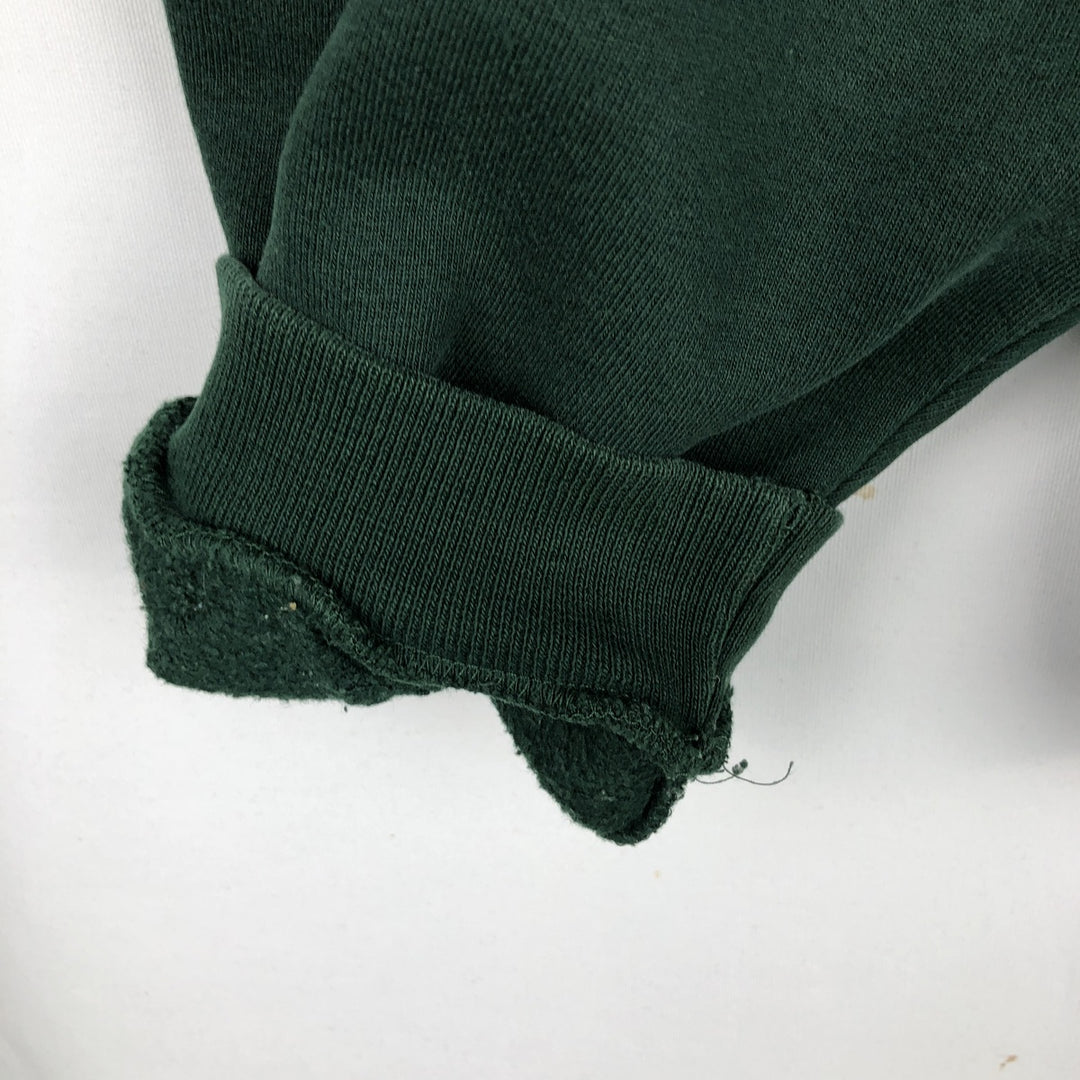 80s-90'S Lands' End collared half-button sweatshirt, made in USA, men's size S (approx.), vintage. cotton green type Vintage Second Hand