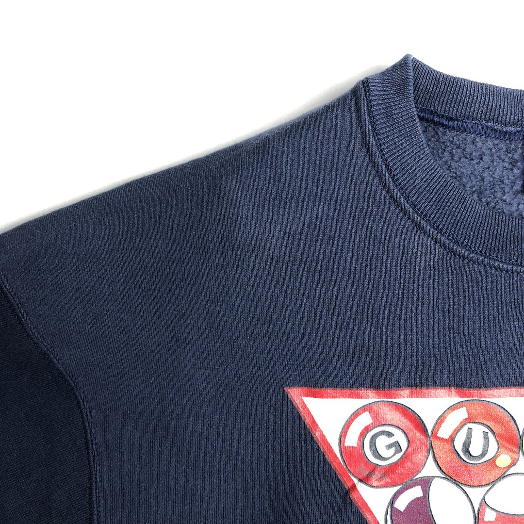 90'S Guess printed sweatshirt, made in the USA, men's size L, vintage cotton navy blue type Vintage Second Hand